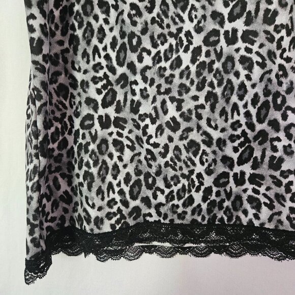 Nanette Lepore Leopard Print Lace Trimmed Tank Top M - Picture 2 of 7
